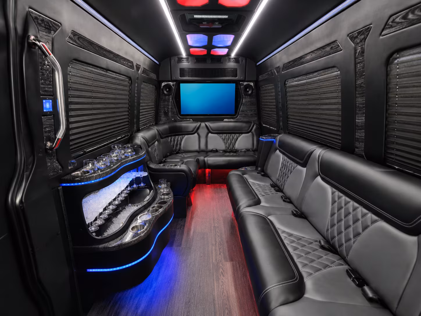 miramar 30 passenger party bus inside